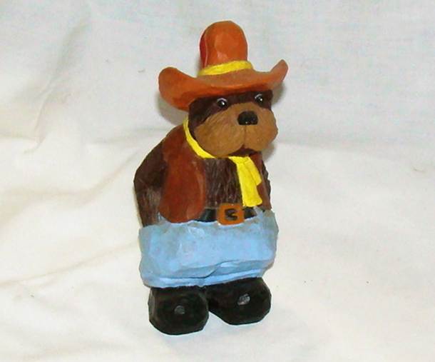 A small statue of a bear wearing a cowboy hat

AI-generated content may be incorrect.