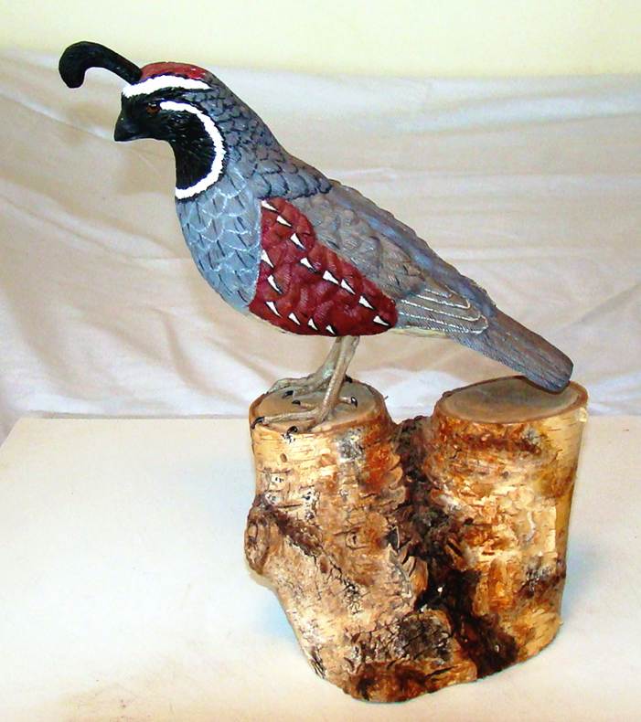 A bird statue on a log

AI-generated content may be incorrect.