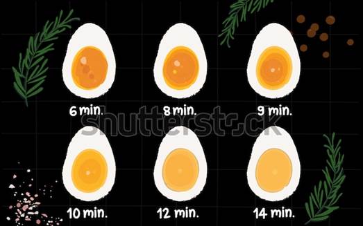 Hard and Soft Boiled Sliced Broken egg flat style isolated on black background. breakfast elements vector sign symbol
