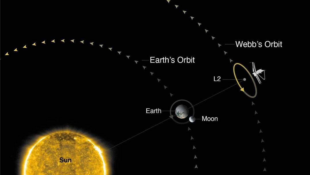 illustration of webb's orbit around L2