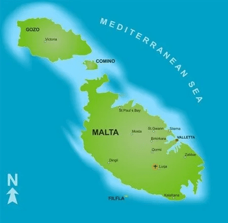 Map of Origins for Maltese Dog