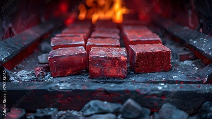 Infrared Image of Bricks in a Kiln During Firing Process. Concept Kiln ...