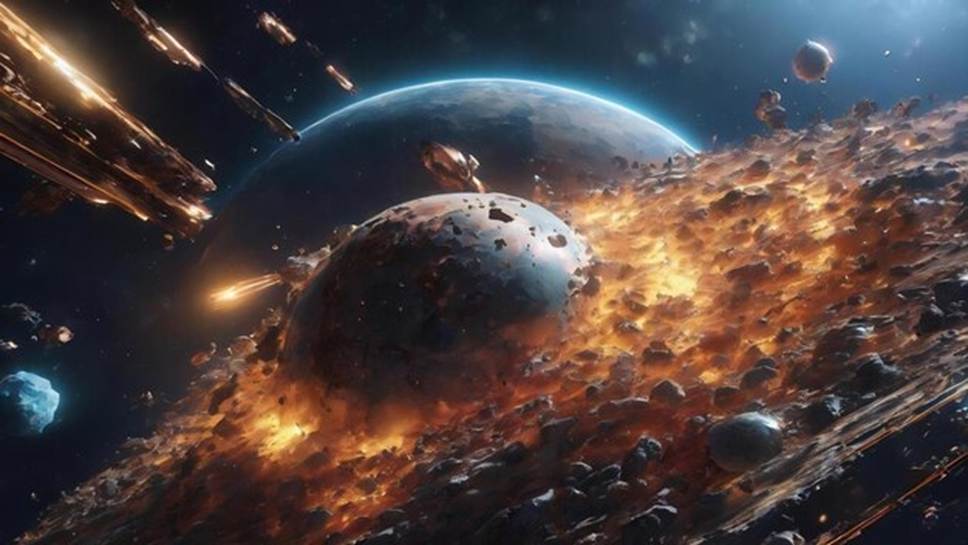 Premium Photo | Technology particles in space