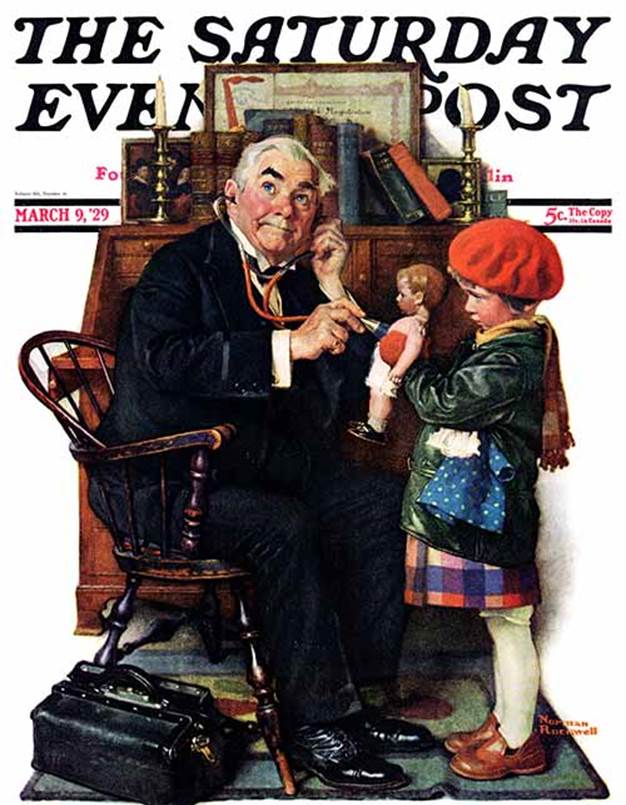 The Doctor and the Doll by Norman Rockwell March 9, 1929