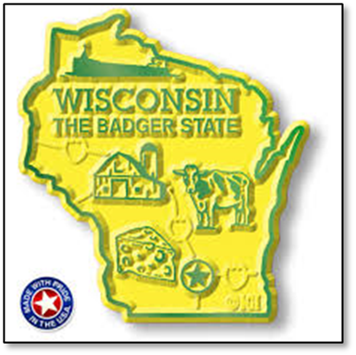 Wisconsin Map Magnet - ClassicMagnets.com